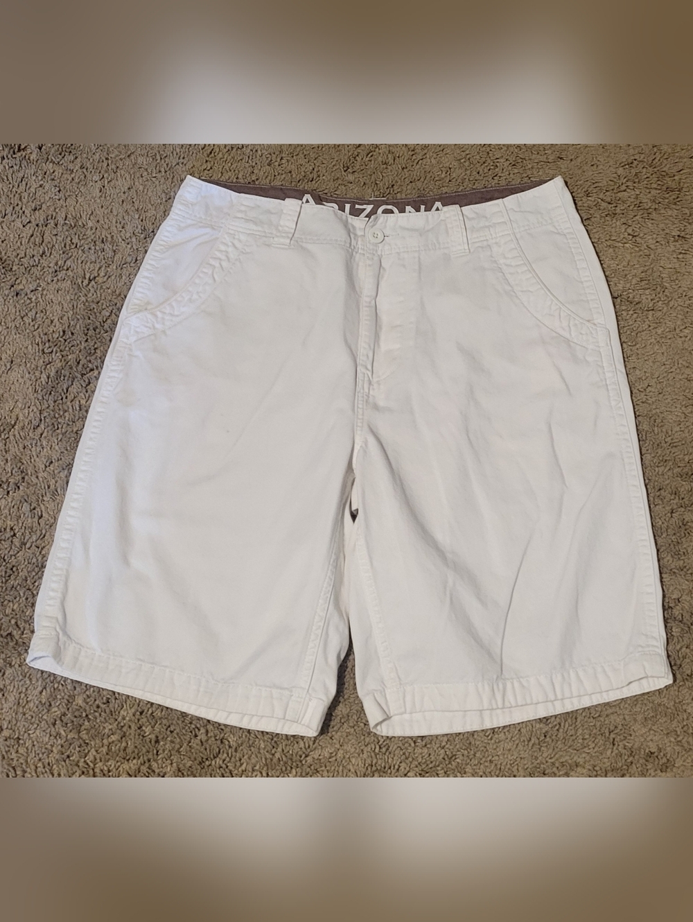 Arizona Jean Company White Men’s Cotton Blend Chino Shorts
